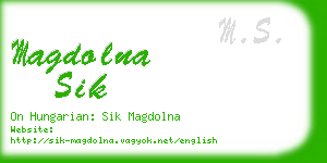 magdolna sik business card
